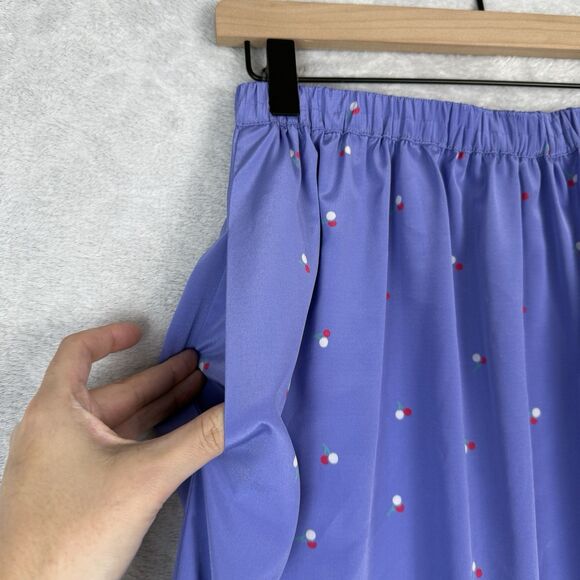 Vtg 70s Diane Von Furstenberg Matching Skirt Set 10 Purple Cherries DVF Retro - Picture 11 of 16